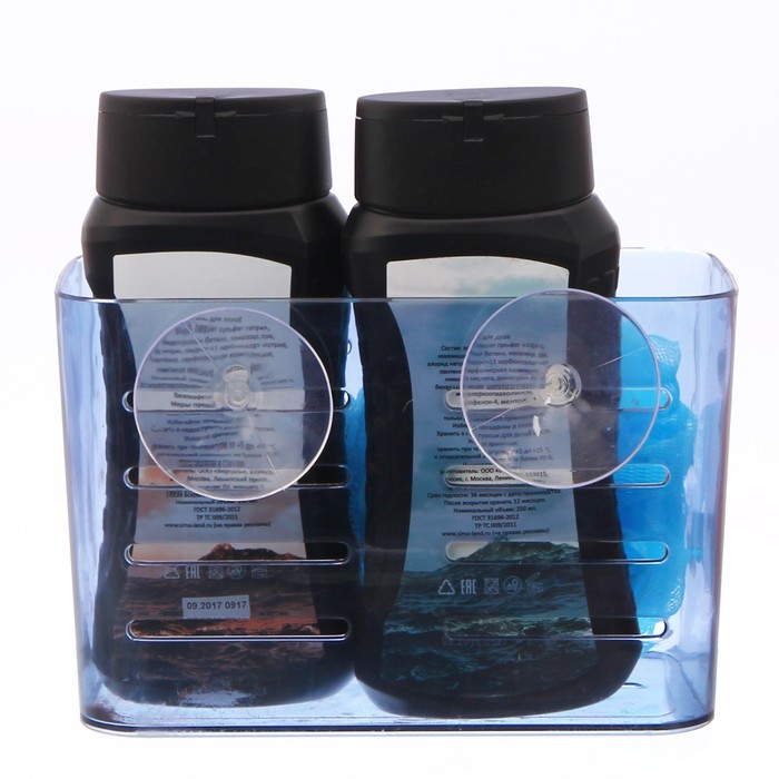 Подарочный набор "Самому отважному": гель для душа, шампунь, мочалка в пластиковой подставке