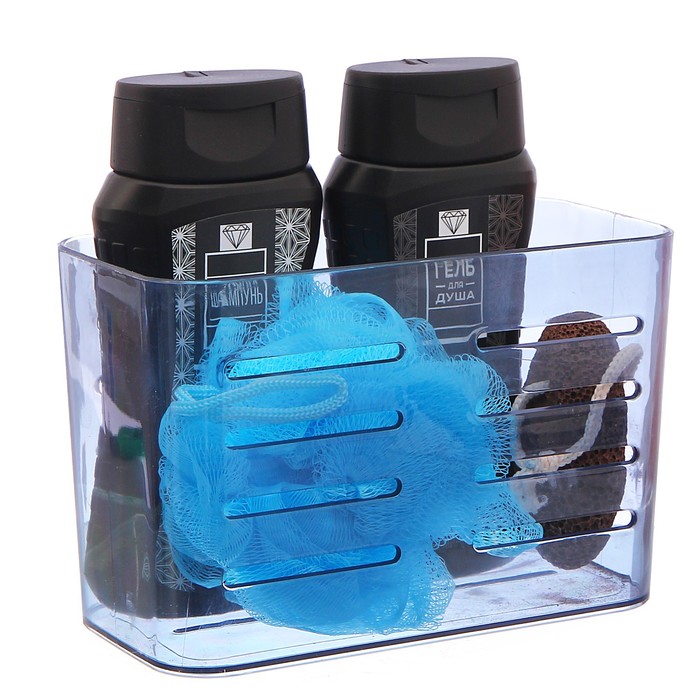 Подарочный набор "Настоящему мужчине": гель для душа, шампунь, мочалка в пластиковой подставке