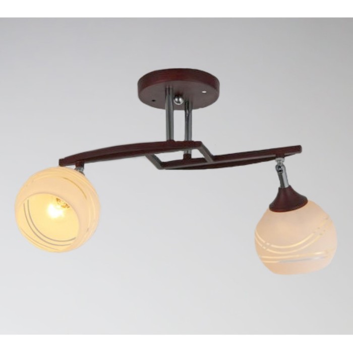 Люстра спот "Домника" 2xE27x60Вт венге-хром 45x23x26см.