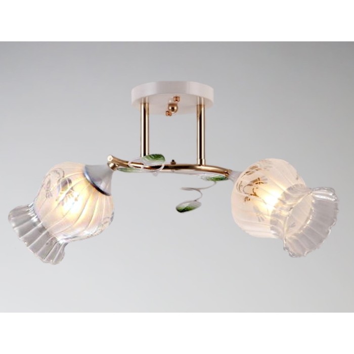 Люстра "Жанна" 2xE27x60Вт белый-золото 45x23x26см.