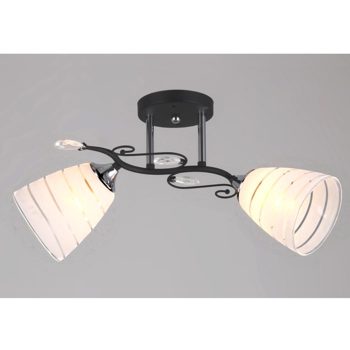 Люстра "Иоанна" 2xE27x60Вт черный+хром 45x23x26см.