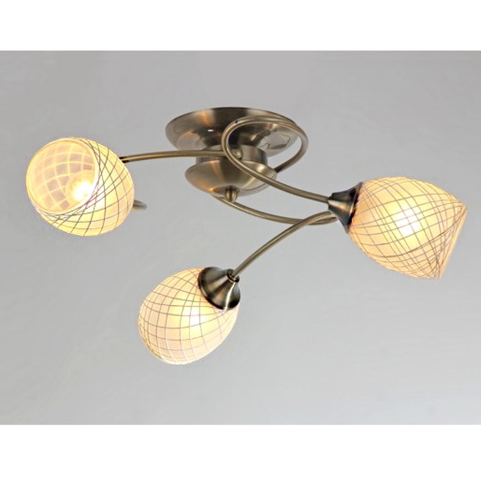 Люстра "Искра" 3xE27x60Вт античная бронза 50x50x23см.