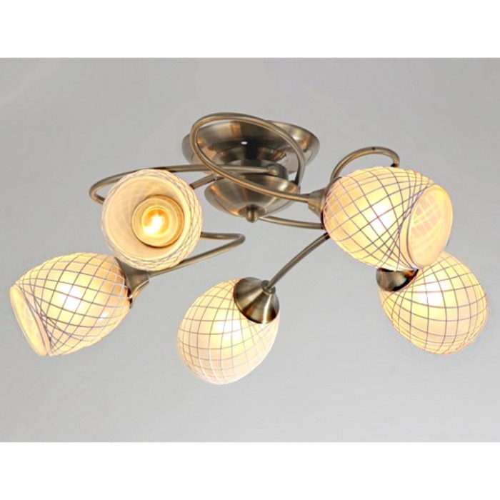 Люстра "Искра" 5xE27x60Вт античная бронза 50x50x25см.