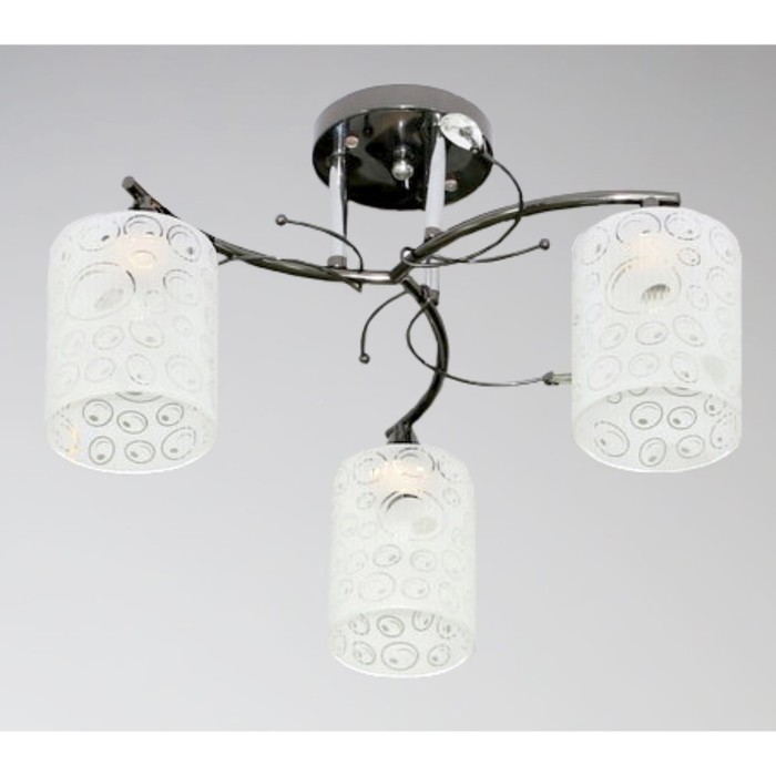 Люстра "Клариса" 3xE27x60Вт черный+хром 50x50x25см.