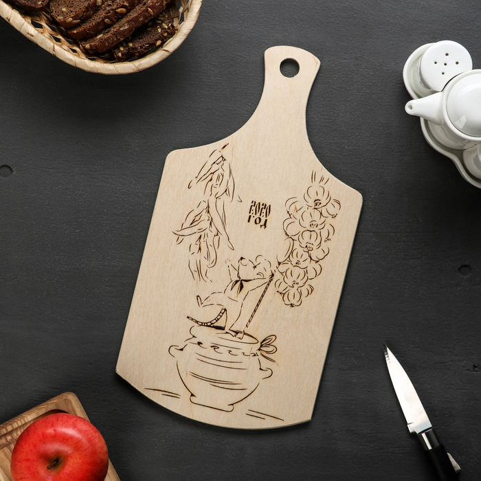 Доска разделочная 300*165 мм (АКЦИЯ Нож в подарок) МИКС