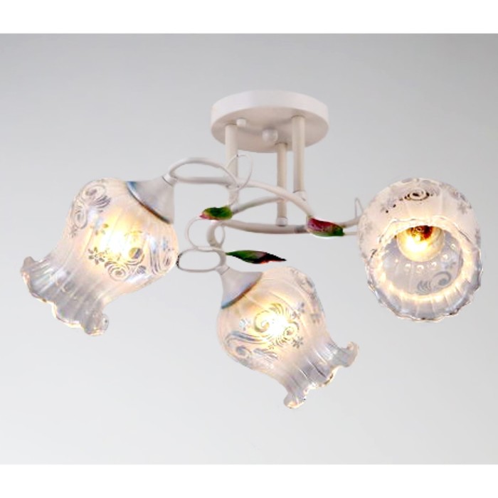 Люстра "Леся" 3xE27x60Вт белый 50x50x23см.