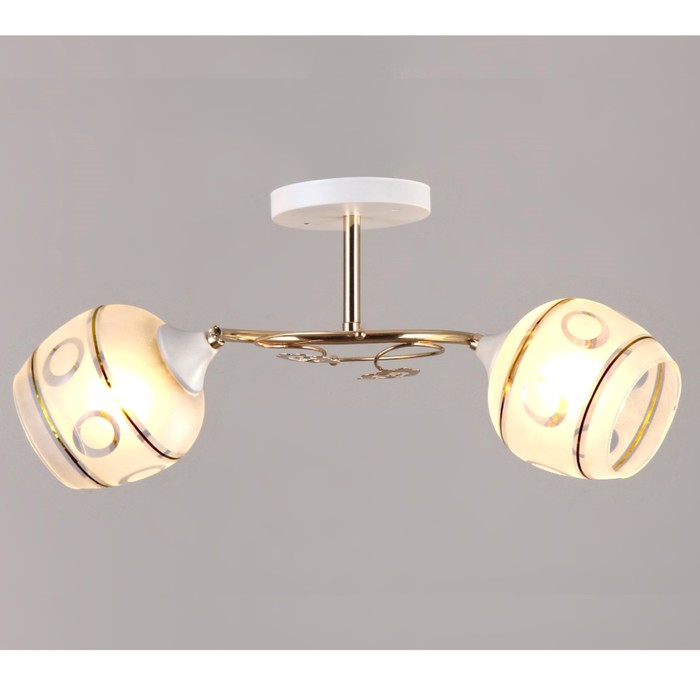 Люстра "Нинель" 2xE27x60Вт  белый-золото 45x23x26см.