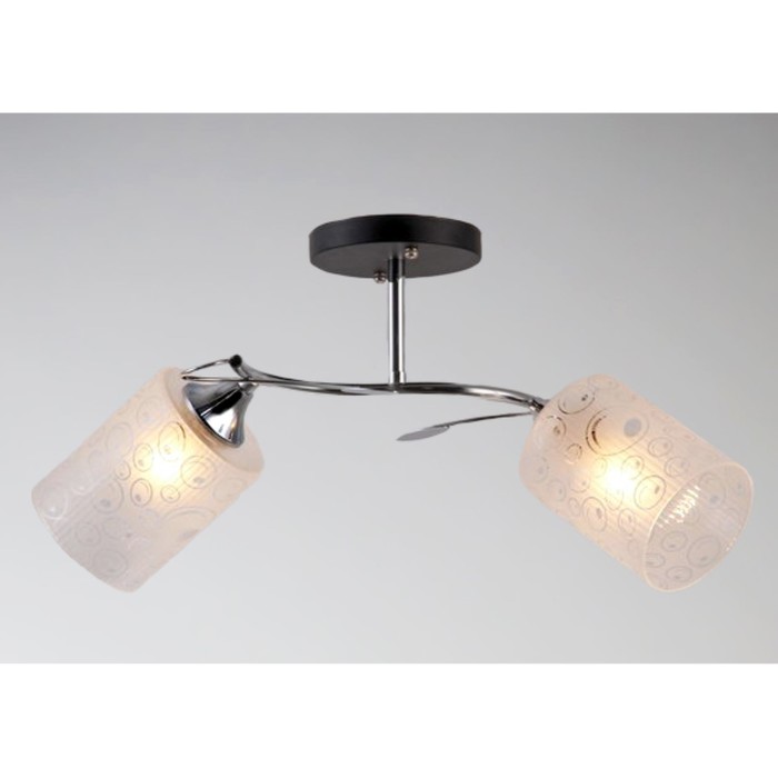 Люстра "Новелла" 2xE27x60Вт черный-хром 45x23x26см.