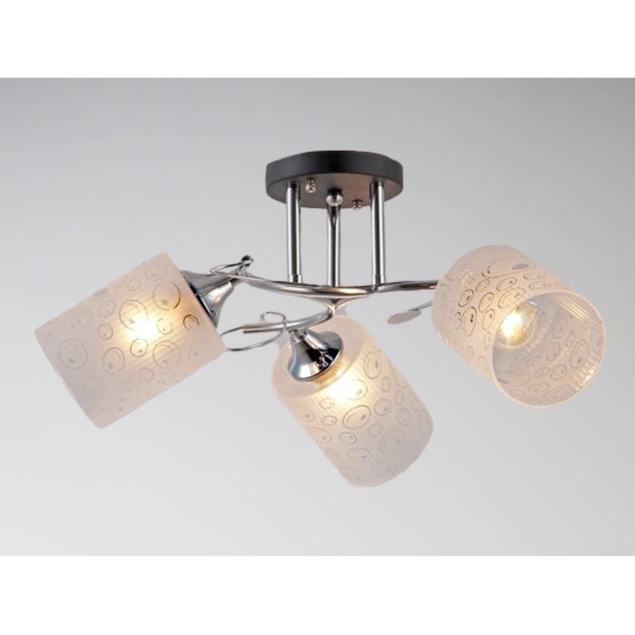 Люстра "Новелла" 3xE27x60Вт черный-хром 50x50x23см.