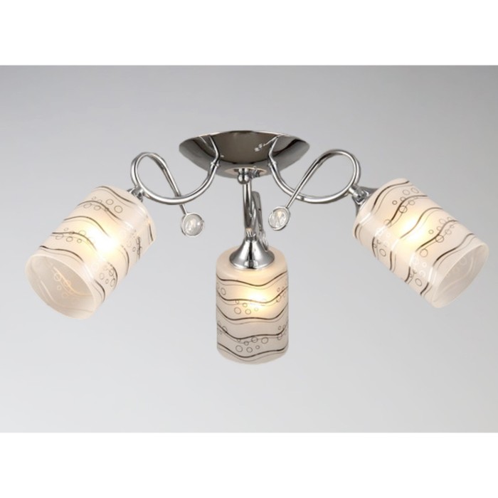 Люстра "Павлина" 3xE27x60Вт хром 50x50x23см.