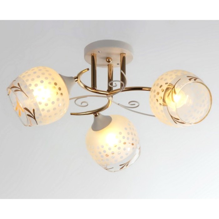 Люстра "Олимпиада" 3xE27x60Вт белый+золото 50x50x23см.