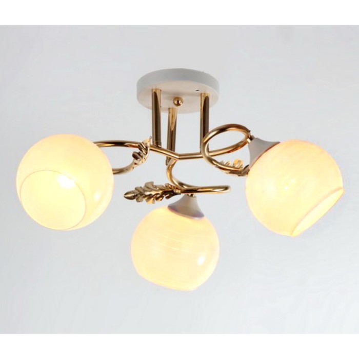 Люстра "Серафима" 3xE27x60Вт белый+золото 50x50x23см.