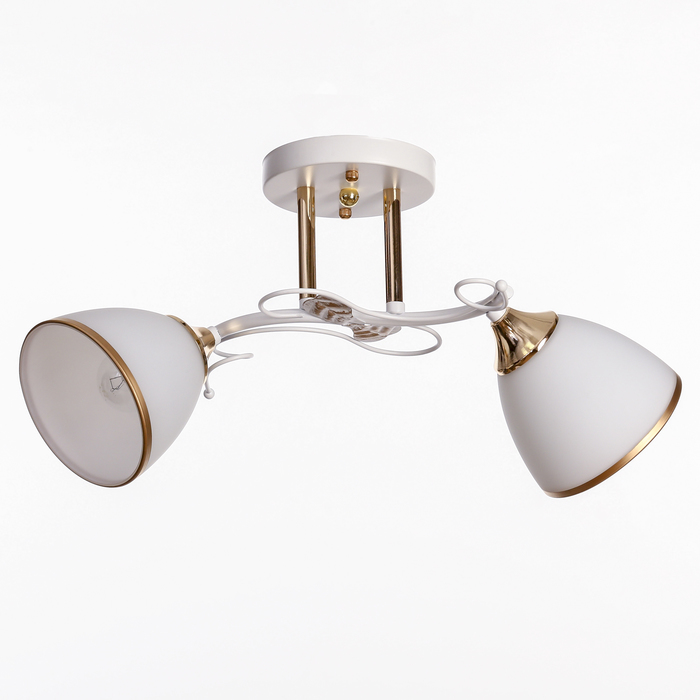 Люстра "Стефания" 2xE27x60Вт белый+золото 45x23x26см.