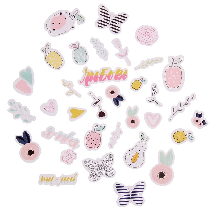 Набор вырубок для скрапбукинга (35 элементов) "Нарисуй мне любовь"