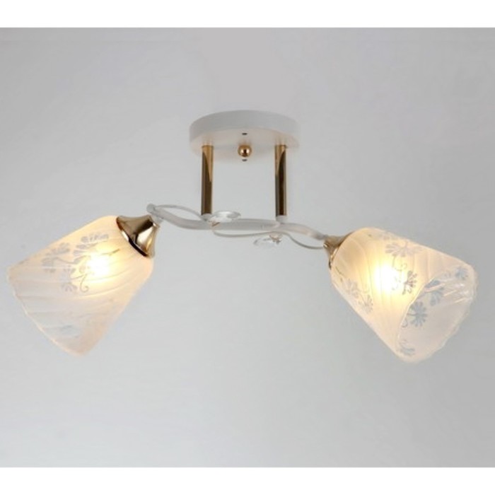 Люстра "Сюзанна" 2xE27x60Вт белый+золото 45x23x26см.