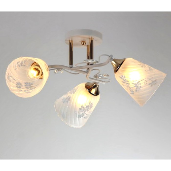 Люстра "Сюзанна" 3xE27x60Вт белый+золото 50x50x23см.