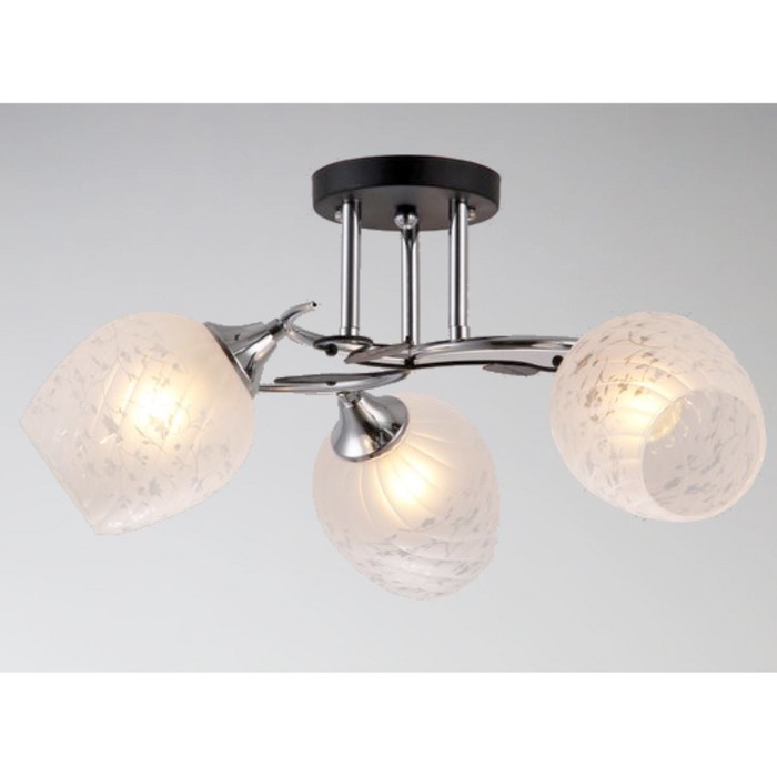 Люстра "Тамила" 3xE27x60Вт черный+хром 50x50x23см.