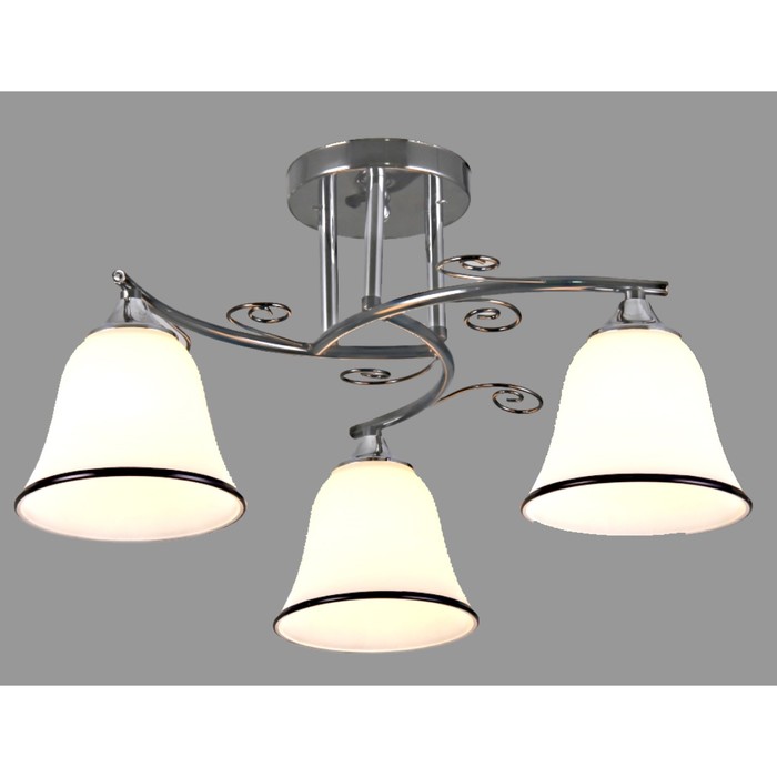 Люстра "Фелиция" 3xE27x60Вт черный+хром 50x50x23см.