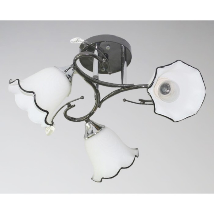 Люстра "Филадельфия" 3xE27x60Вт черный+хром 50x50x23см.