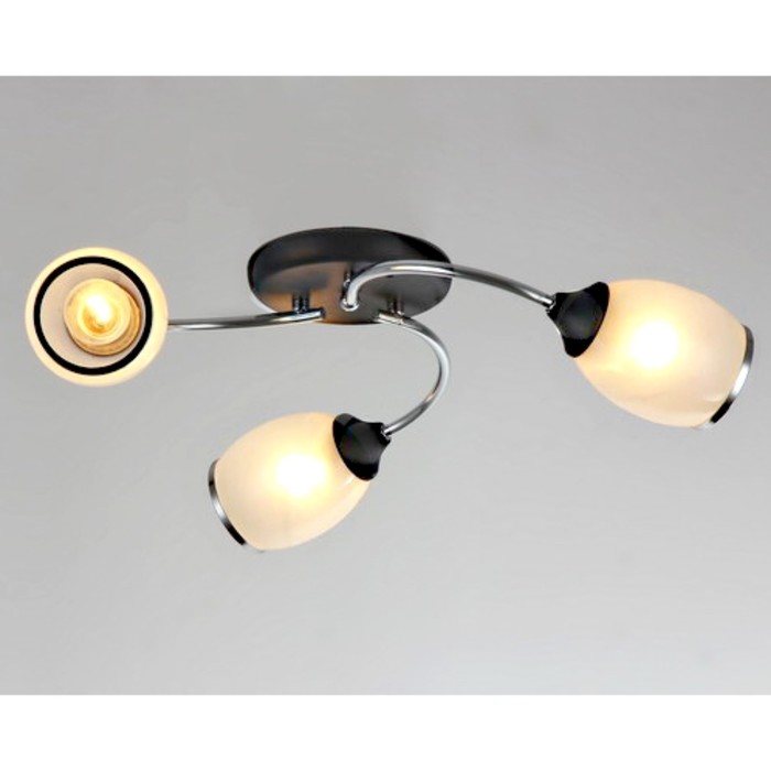 Люстра "Флоренция" 3xE27x60Вт черный+хром 50x50x23см.