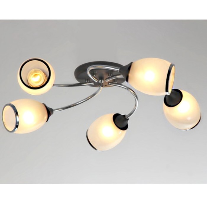 Люстра "Флоренция" 5xE27x60Вт черный+хром 50x50x25см.