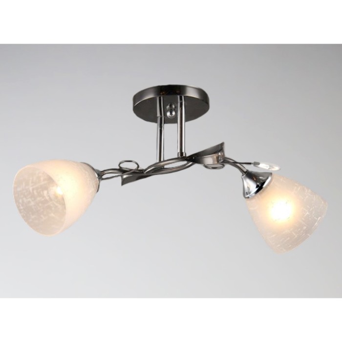 Люстра "Фотина" 2xE27x60Вт черный+хром 45x23x26см.