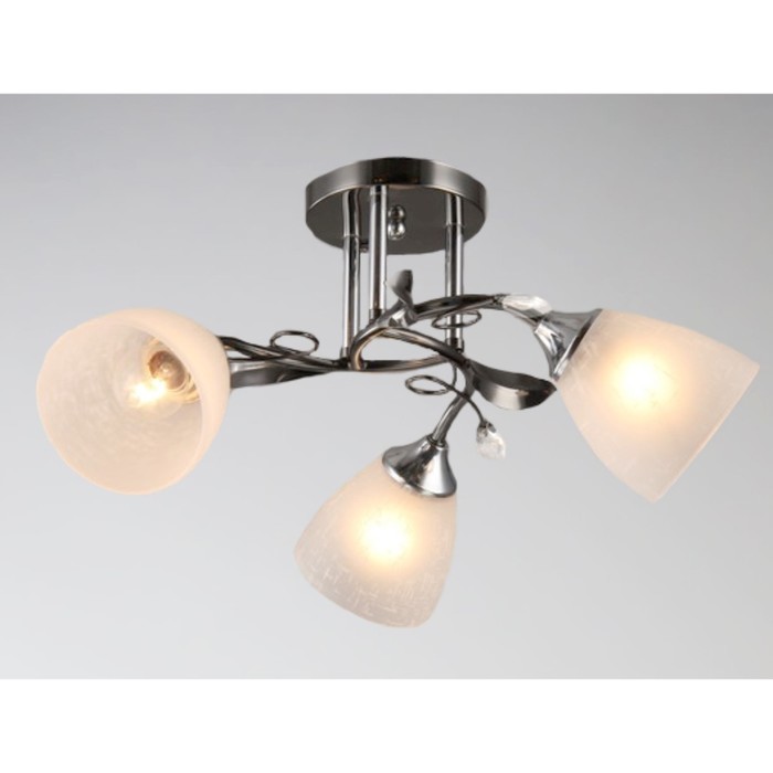 Люстра "Фотина" 3xE27x60Вт черный+хром 50x50x30см.