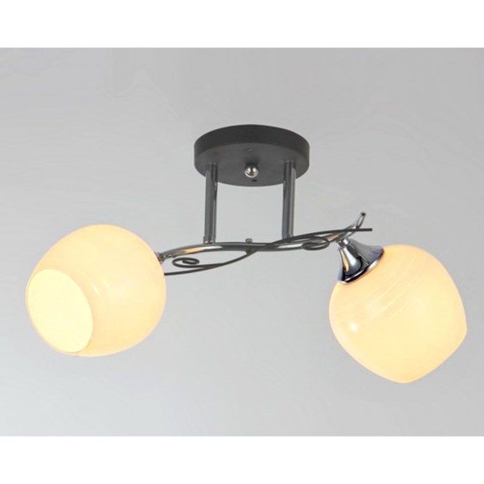 Люстра "Эвридика" 2xE27x60Вт черный+хром 45x23x26см.