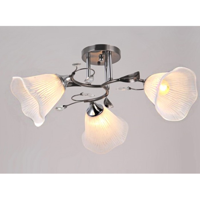 Люстра "Эрика" 3xE27x60Вт черный+хром 50x50x23см.