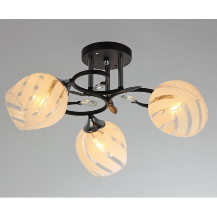 Люстра "Дионисий" 3xE27x60Вт черный+хром 50x50x23см.