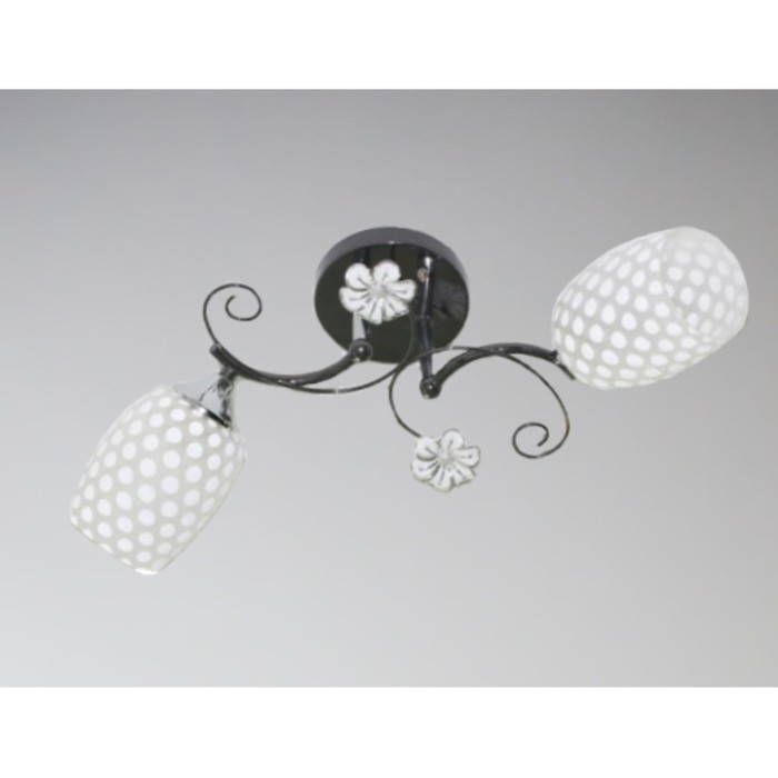 Люстра "Аварон" 2xE27x60Вт черный+хром 45x23x26см.