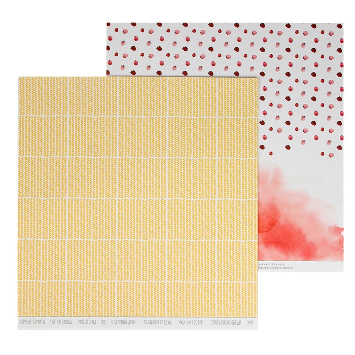 Бумага для скрапбукинга "Ягодное варенье. Лето на даче" 30,5х30,5 см