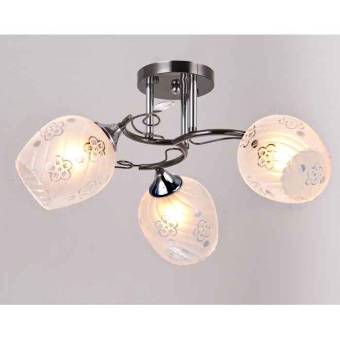 Люстра "Леонард" 3xE27x60Вт черный+хром 50x50x23см.