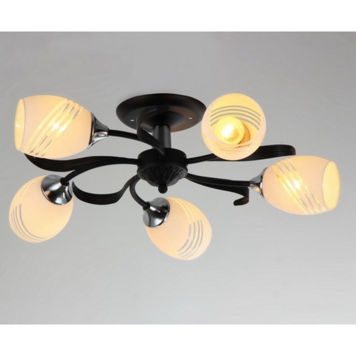 Люстра "Люксен" 5xE27x60Вт черный 50x50x25см.