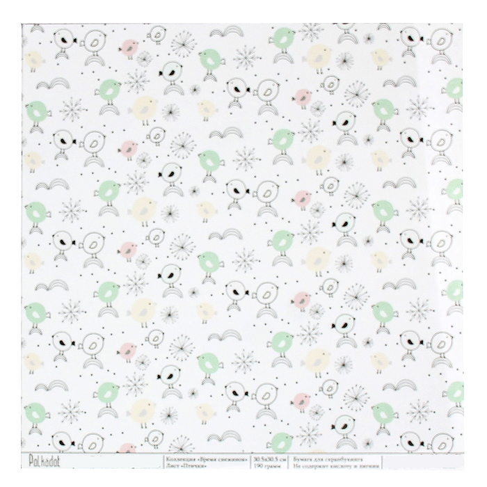 Бумага для скрапбукинга "Птенчики" 30,5х30,5 см