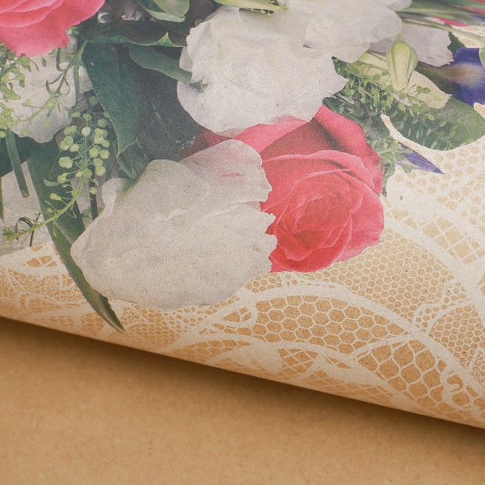 Бумага упаковочная крафтовая «Приятных моментов», 50 × 70 см