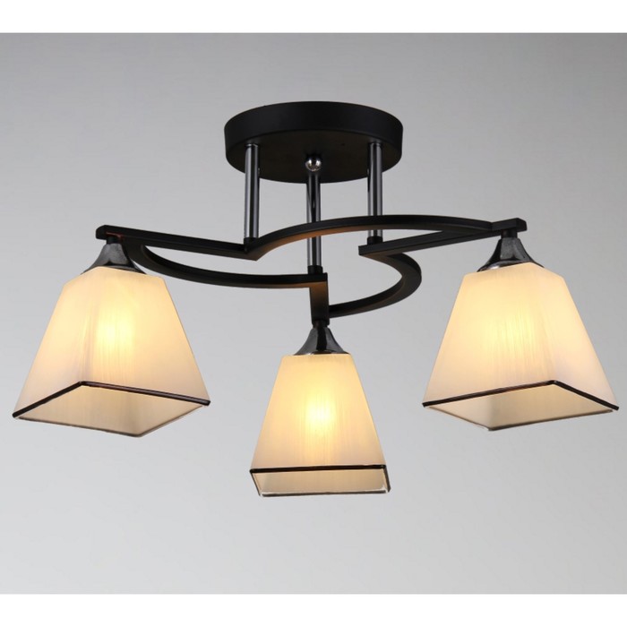 Люстра "Аврелия" 3xE27x60Вт черный-хром 50x50x23см.