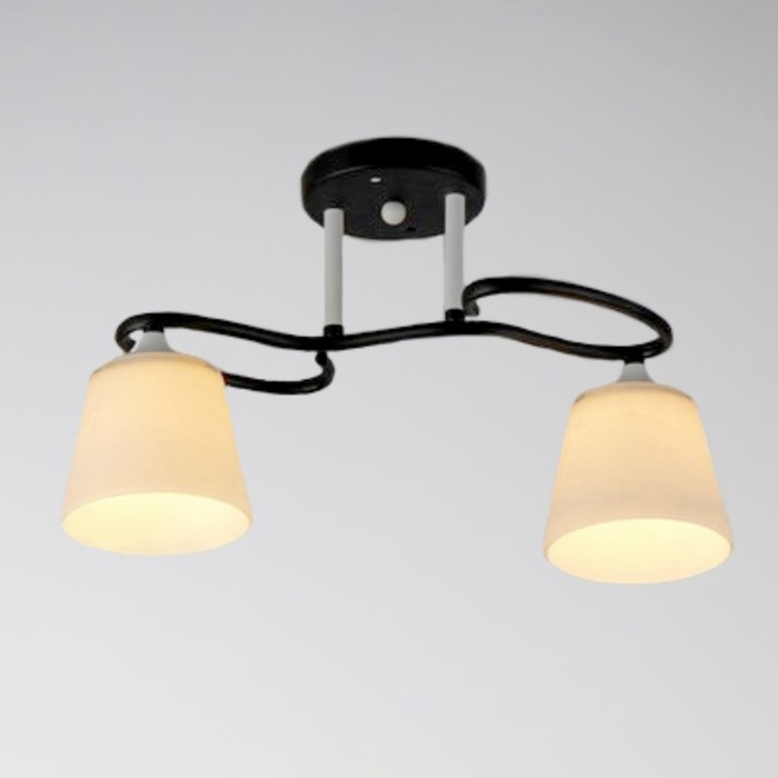 Люстра "Агата" 2xE27x60Вт черный+белый 45x23x26см.