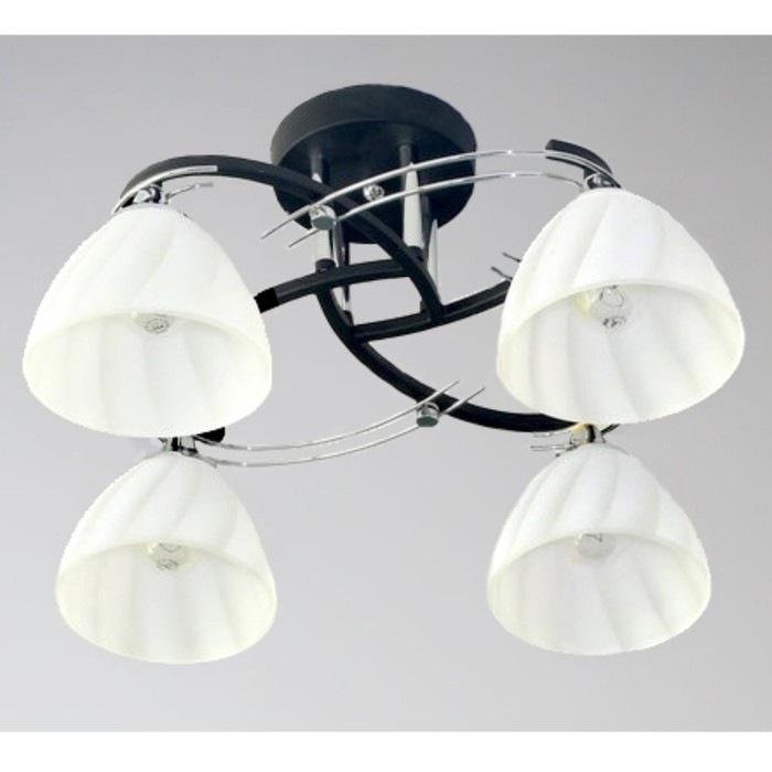 Люстра "Агния" 4xE27x60Вт черный+хром 50x50x25см.