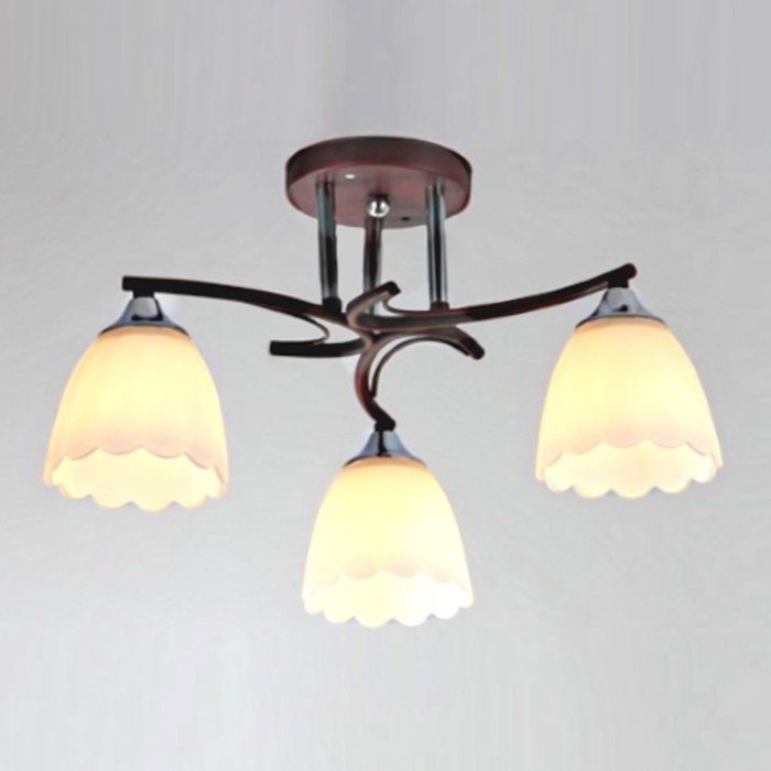 Люстра "Аза" 3xE27x60Вт венге+хром 50x50x23см.