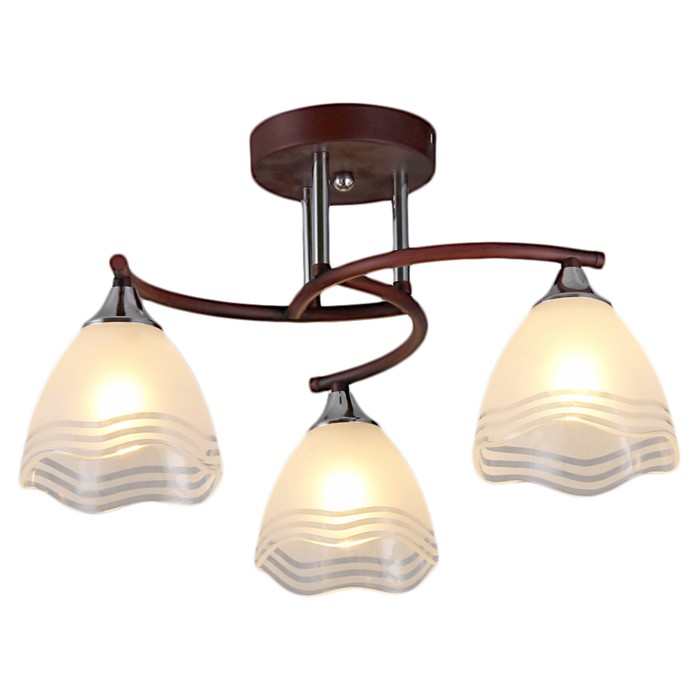 Люстра "Алевтина" 3xE27x60Вт венге+хром 50x50x25см.