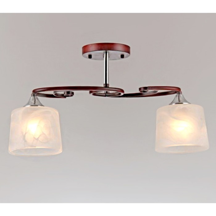 Люстра "Лесия" 2xE27x60Вт венге+хром 45x23x26см.