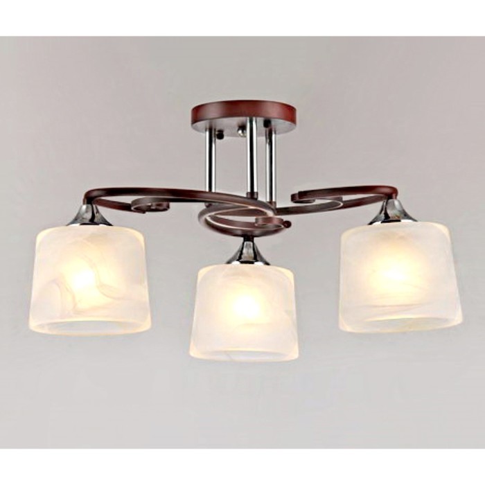 Люстра "Лесия" 3xE27x60Вт венге+хром 50x50x25см.