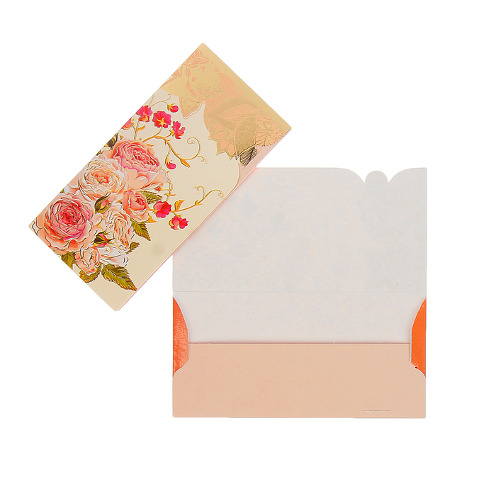 Конверт для денег "Универсальный" розовые розы