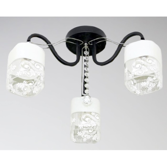 Люстра "Анита" 3xE27x60Вт черный+хром 50x50x30см.