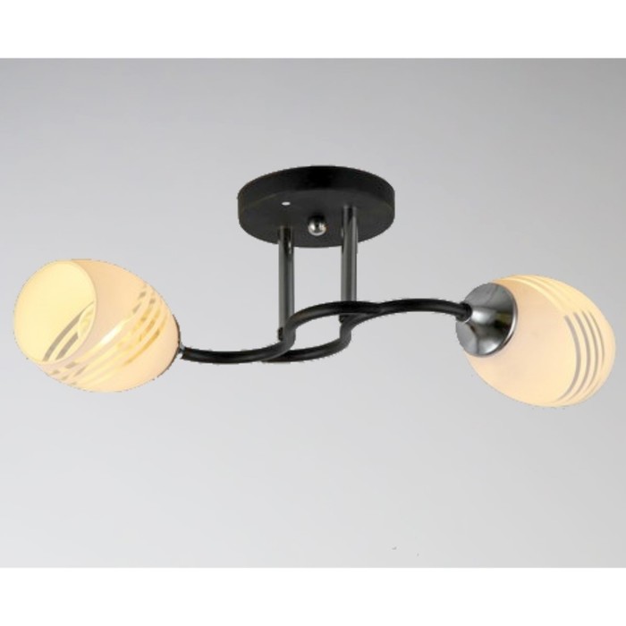 Люстра "Анна" 2xE27x60Вт черный+хром 45x23x26см.