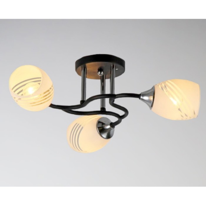 Люстра "Анна" 3xE27x60Вт черный+хром 45x45x23см.