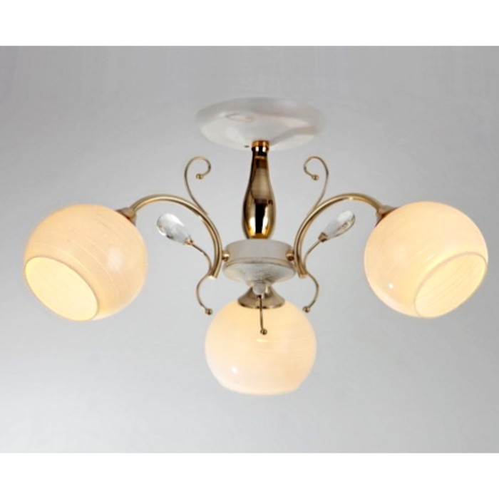 Люстра "Валерия" 3xE27x60Вт белый-золото 40x40x19см.