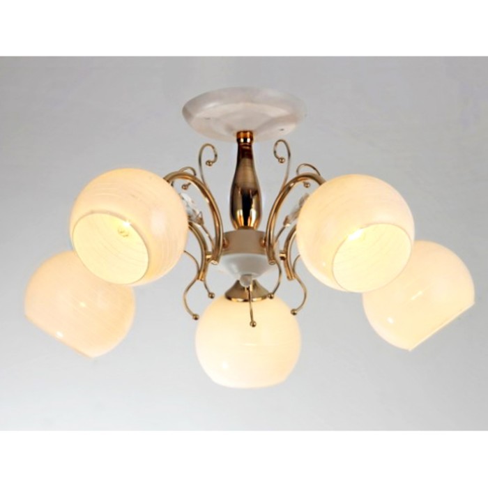 Люстра "Валерия" 5xE27x60Вт белый-золото 50x50x25см.