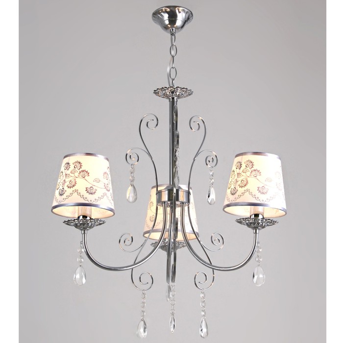 Люстра "Гелия" 3xE14x60Вт сатин 55x55x80см.